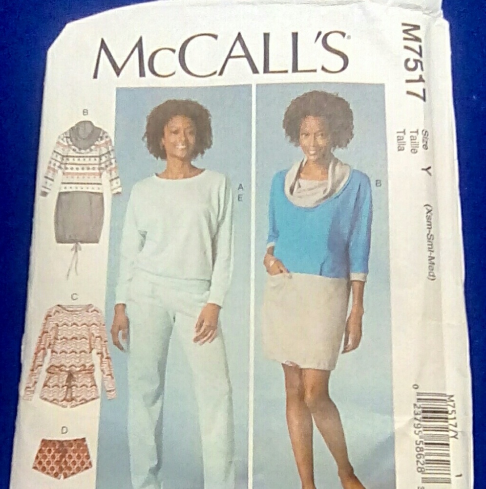 MCCALL'S M7517 SZ XS-S-M Misses' top romper shorts pants